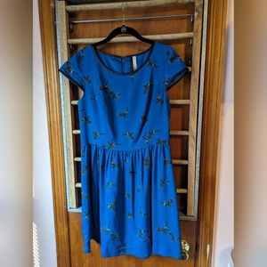 Babydoll hummingbird print dress